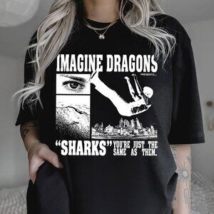 Imagine Dragons Sharks T-Shirt Mercury Album Vintage Band Tee 92